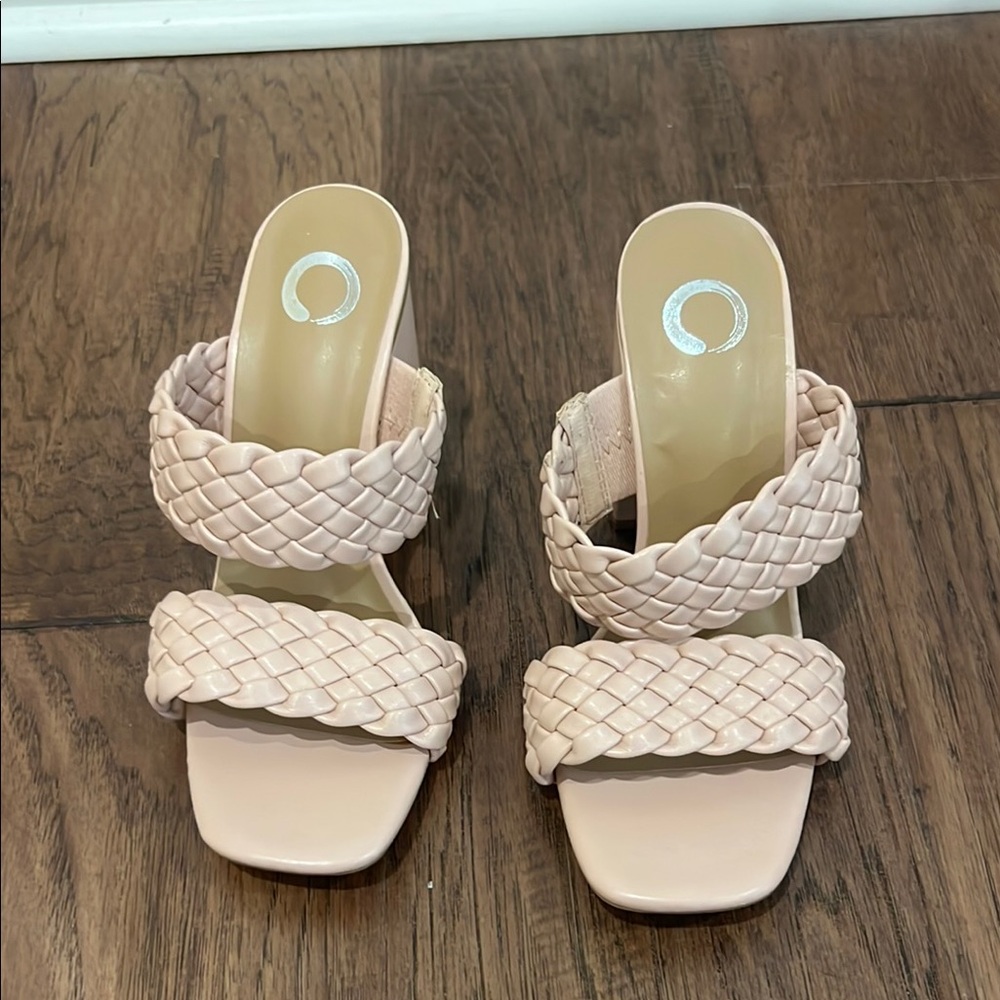 Blush high heel sandals